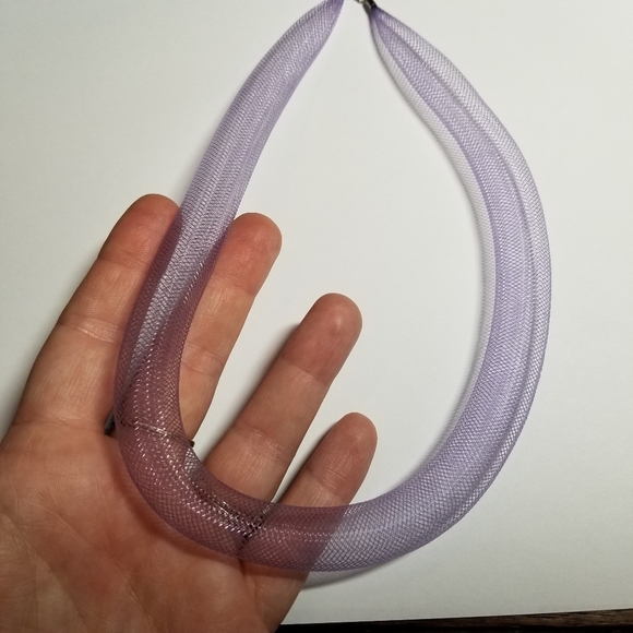 Relisted-Sajen mesh necklace Sterling Silver woven tube lavender purple - Picture 4 of 13
